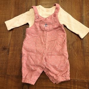 ⭐ Carters Baby girl jumpsuit overalls floral with pink onsie Newborn ⭐